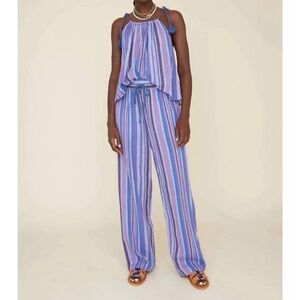 XiRENA Harper Striped Cotton Pants Violet XS NWOT